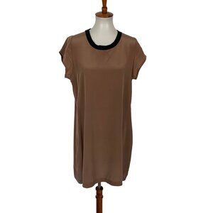 Kathy Kemp Anna Silk Dress Brown Short Sleeve 3 Minimalist Boho Chic